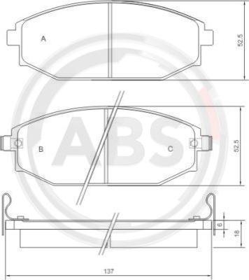 A.B.S. 37173 - Bremžu uzliku kompl., Disku bremzes autospares.lv