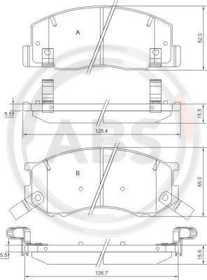 A.B.S. 37399 - Bremžu uzliku kompl., Disku bremzes www.autospares.lv