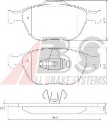 A.B.S. 37349 OE - Тормозные колодки, дисковые, комплект www.autospares.lv