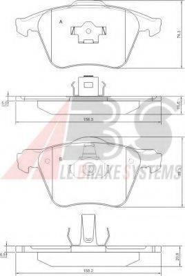 A.B.S. 37344 OE - Bremžu uzliku kompl., Disku bremzes autospares.lv