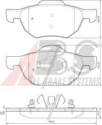 A.B.S. 37359 OE - Bremžu uzliku kompl., Disku bremzes www.autospares.lv