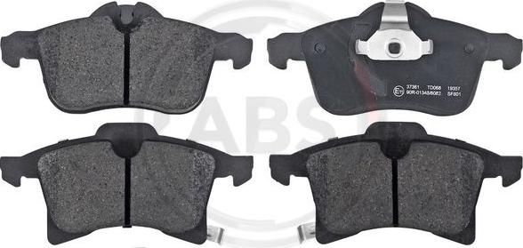 A.B.S. 37361 - Тормозные колодки, дисковые, комплект www.autospares.lv