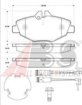 A.B.S. 37306 OE - Bremžu uzliku kompl., Disku bremzes autospares.lv