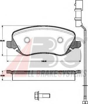 A.B.S. 37380 OE - Bremžu uzliku kompl., Disku bremzes www.autospares.lv