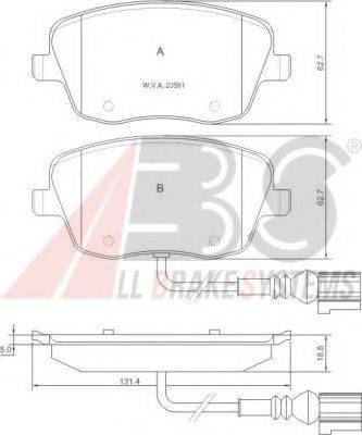 A.B.S. 37338 OE - Тормозные колодки, дисковые, комплект www.autospares.lv