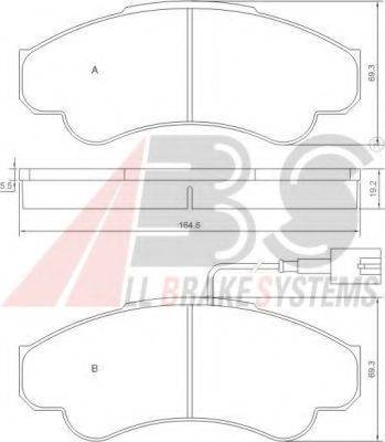 A.B.S. 37332 OE - Тормозные колодки, дисковые, комплект www.autospares.lv