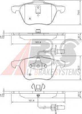 A.B.S. 37240 OE - Bremžu uzliku kompl., Disku bremzes autospares.lv