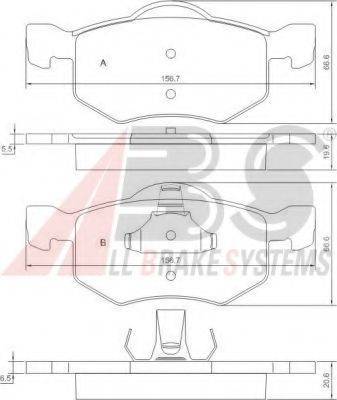 A.B.S. 37255 OE - Bremžu uzliku kompl., Disku bremzes autospares.lv