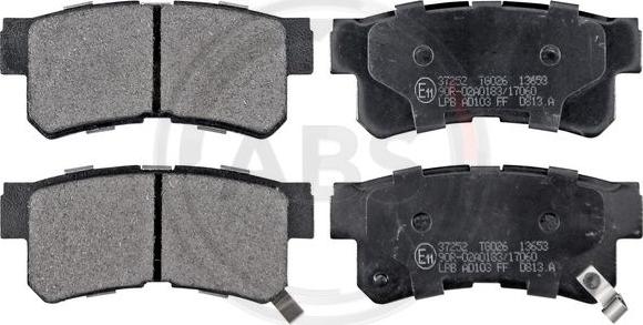 A.B.S. 37252 - Brake Pad Set, disc brake www.autospares.lv