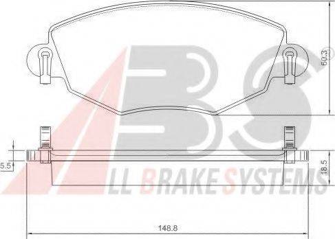 A.B.S. 37215 OE - Bremžu uzliku kompl., Disku bremzes www.autospares.lv