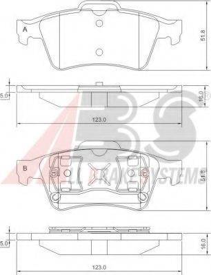 A.B.S. 37216 OE - Тормозные колодки, дисковые, комплект www.autospares.lv