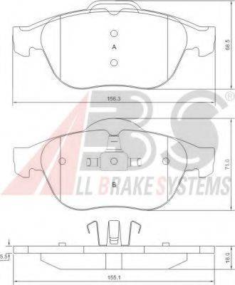 A.B.S. 37218 OE - Тормозные колодки, дисковые, комплект www.autospares.lv