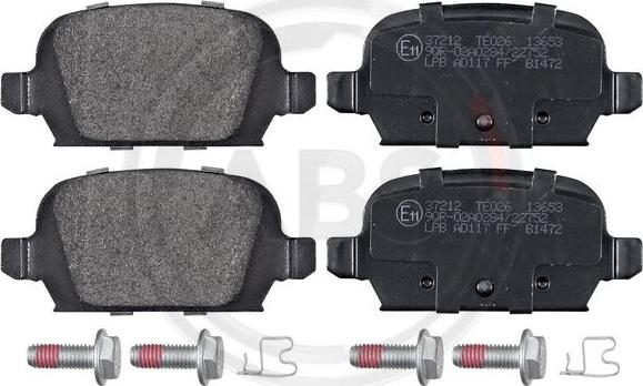 A.B.S. 37212 - Brake Pad Set, disc brake www.autospares.lv