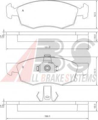 A.B.S. 37286 OE - Bremžu uzliku kompl., Disku bremzes www.autospares.lv