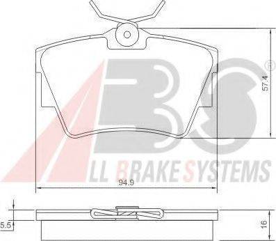 A.B.S. 37288 OE - Bremžu uzliku kompl., Disku bremzes autospares.lv