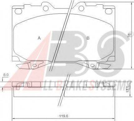 A.B.S. 37231 OE - Bremžu uzliku kompl., Disku bremzes autospares.lv