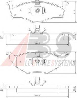 A.B.S. 37238 OE - Bremžu uzliku kompl., Disku bremzes www.autospares.lv