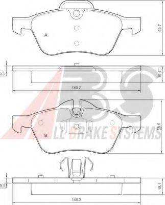 A.B.S. 37279 OE - Bremžu uzliku kompl., Disku bremzes www.autospares.lv