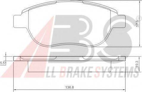 A.B.S. 37273 OE - Тормозные колодки, дисковые, комплект www.autospares.lv