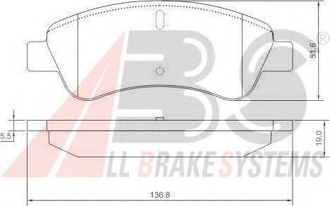 A.B.S. 37272 OE - Bremžu uzliku kompl., Disku bremzes autospares.lv