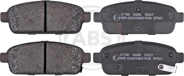 A.B.S. 37790 - Тормозные колодки, дисковые, комплект www.autospares.lv