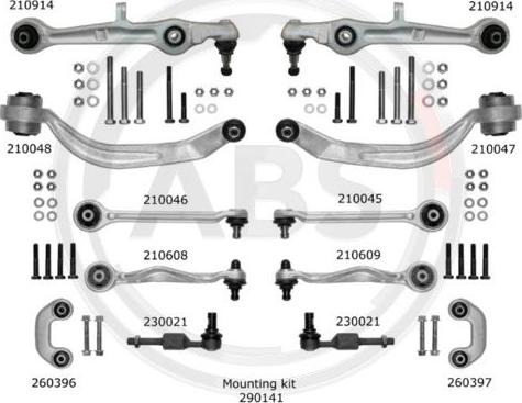 A.B.S. 219901 - Подвеска колеса, комплект www.autospares.lv