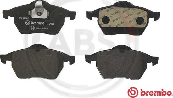 A.B.S. P59022 - Brake Pad Set, disc brake www.autospares.lv