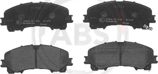 A.B.S. P56106 - Bremžu uzliku kompl., Disku bremzes www.autospares.lv