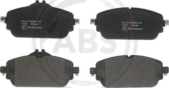 A.B.S. P50119 - Brake Pad Set, disc brake www.autospares.lv