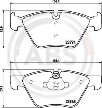 A.B.S. P06036 - Bremžu uzliku kompl., Disku bremzes www.autospares.lv