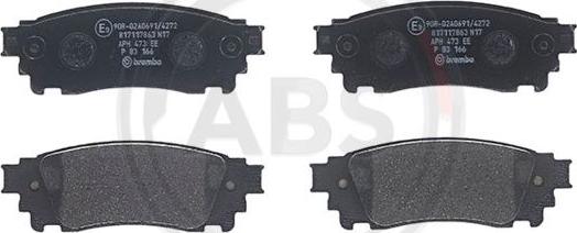 A.B.S. P83166 - Bremžu uzliku kompl., Disku bremzes www.autospares.lv