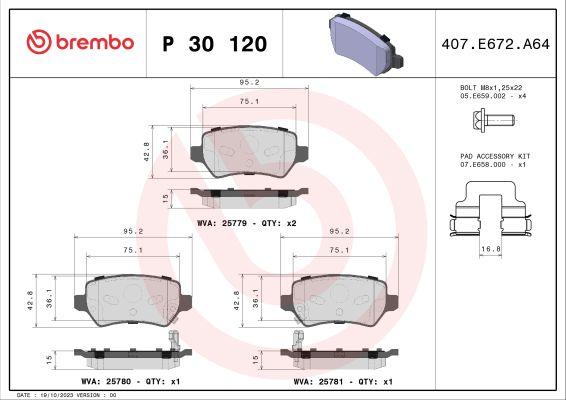 A.B.S. P 30 120 - Bremžu uzliku kompl., Disku bremzes www.autospares.lv