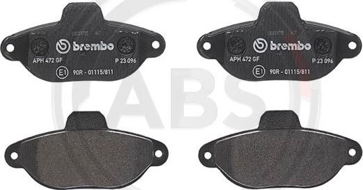 A.B.S. P23096 - Тормозные колодки, дисковые, комплект www.autospares.lv