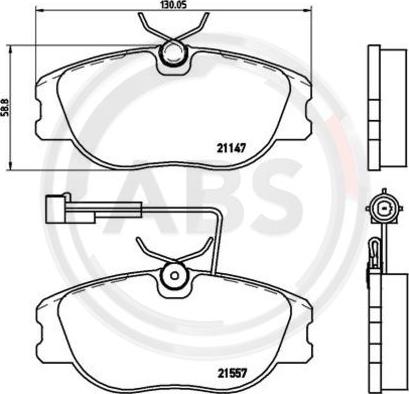 A.B.S. P23043 - Bremžu uzliku kompl., Disku bremzes autospares.lv