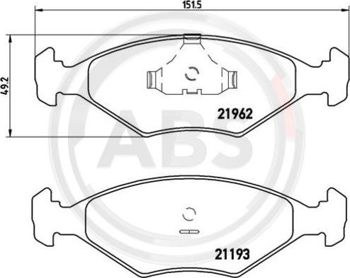 A.B.S. P23055 - Bremžu uzliku kompl., Disku bremzes www.autospares.lv