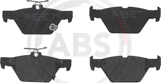 A.B.S. P78026 - Bremžu uzliku kompl., Disku bremzes www.autospares.lv