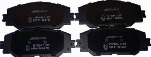 ACDelco 19374084 - Brake Pad Set, disc brake www.autospares.lv