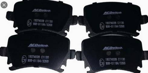 ACDelco 19374039 - Тормозные колодки, дисковые, комплект www.autospares.lv