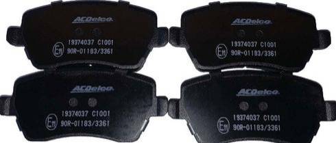 ACDelco 19374037 - Brake Pad Set, disc brake www.autospares.lv