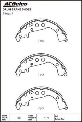 ACDelco ACBS1852 - Bremžu loku komplekts autospares.lv