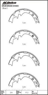 ACDelco ACBS1371 - Brake Shoe Set www.autospares.lv