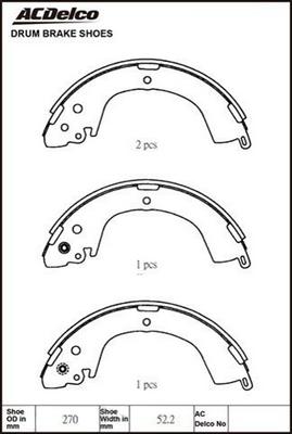 ACDelco ACBS1759 - Bremžu loku komplekts www.autospares.lv