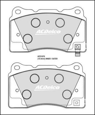 ACDelco ACD1678 - Bremžu uzliku kompl., Disku bremzes www.autospares.lv