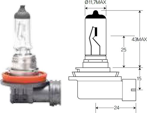 ACDelco ACH11 - Лампа накаливания, основная фара www.autospares.lv