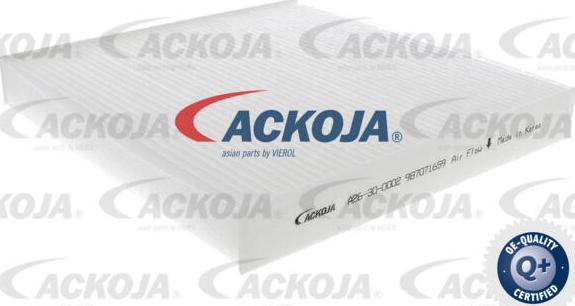 ACKOJA A26-30-0002 - Filtrs, Salona telpas gaiss www.autospares.lv