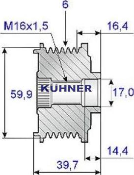 AD Kühner 885541M - Шкив генератора, муфта www.autospares.lv