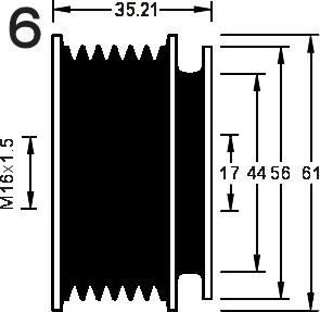 AD Kühner 885092M - Шкив генератора, муфта www.autospares.lv