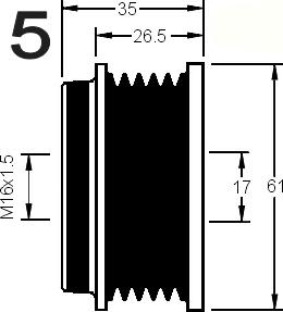 AD Kühner 885018 - Pulley, alternator, freewheel clutch www.autospares.lv