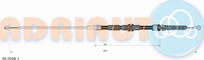 Adriauto 55.0208.1 - Trose, Stāvbremžu sistēma autospares.lv