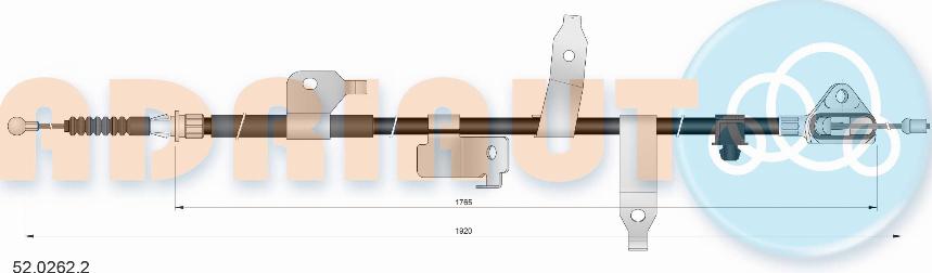 Adriauto 52.0262.2 - Trose, Stāvbremžu sistēma www.autospares.lv